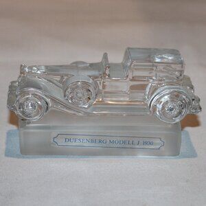 vintage Goebel 24% Lead Crystal 1930 Duesenberg Model J paperweight